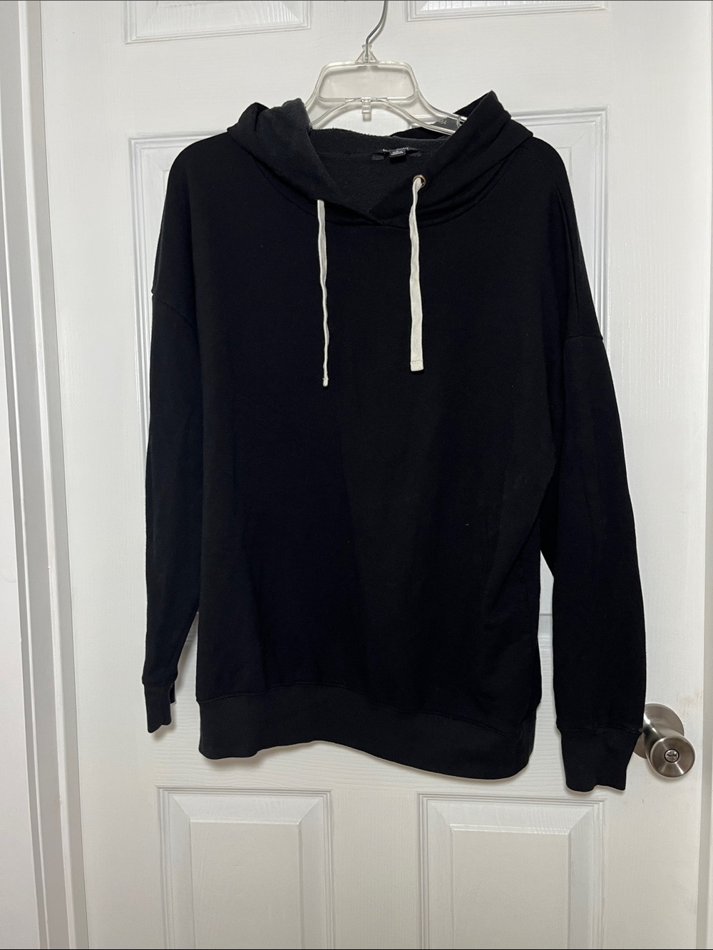 Buffalo David Bitton Black Hooded Sweatshirt with White Drawstrings